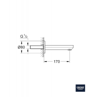 MEDIDAS CAÑO BAÑERA EUROSMART COSMOPOLITAN GROHE